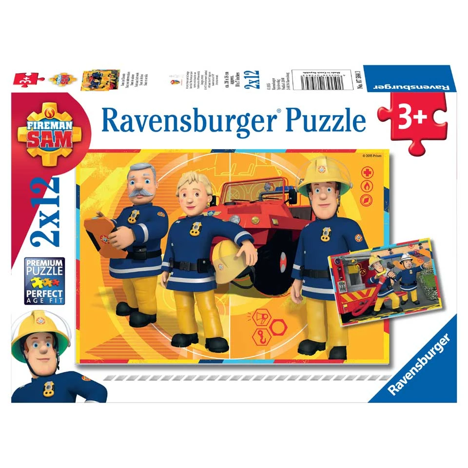 Ravensburger Brandweerman Sam Puzzelset Aan Het Werk - 2 X 12 Stukjes 3 Ravensburger Brandweerman Sam Puzzelset Aan Het Werk - 2 X 12 Stukjes