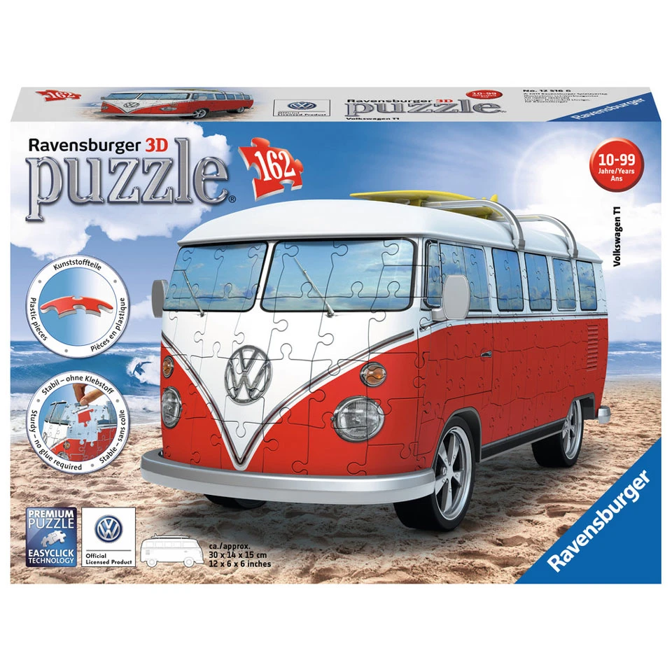 Ravensburger 3D-puzzel VW Bus (T1 Bully) - 162 Stukjes 3 Ravensburger 3D-puzzel VW Bus (T1 Bully) - 162 Stukjes