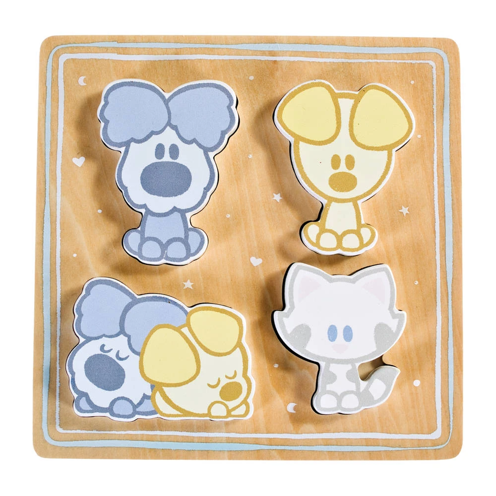 Woezel & Pip Baby Houten Puzzel 3 Woezel & Pip Baby Houten Puzzel