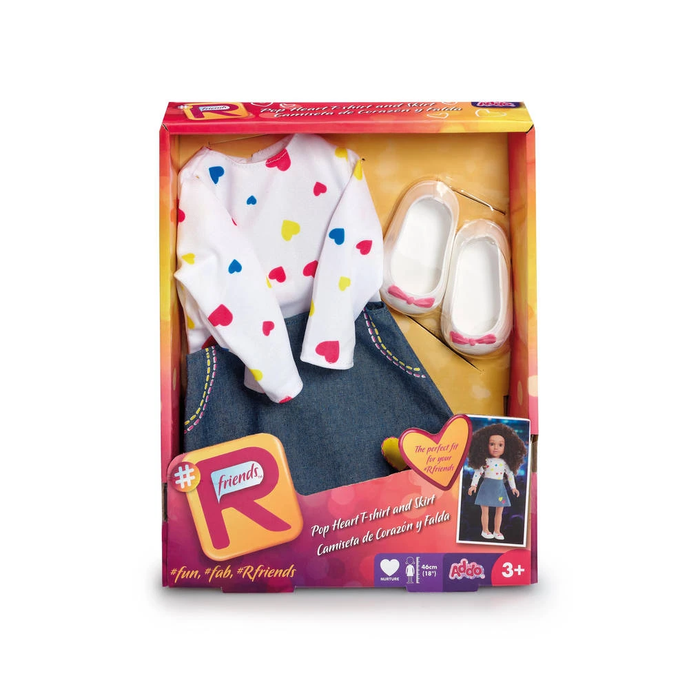 Poppenkleding Hartjes T-shirt En Rokje 5 Poppenkleding Hartjes T-shirt En Rokje - Afbeelding 3