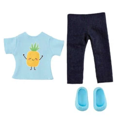 Poppenkleding Ananas T-shirt En Jeans -Jumbo Winkel 1987018 41d3c4c5