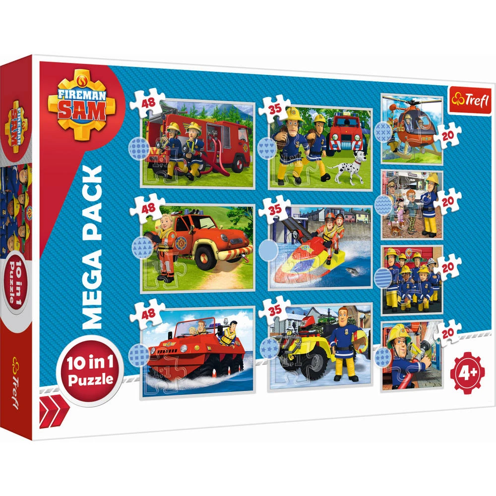Trefl 10-in-1 Puzzelset Ontmoet Brandweerman Sam - 20 + 35 + 48 Stukjes 3 Trefl 10-in-1 Puzzelset Ontmoet Brandweerman Sam - 20 + 35 + 48 Stukjes