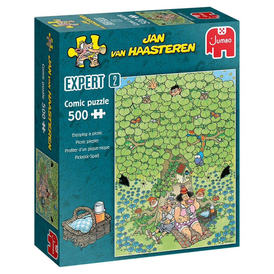 Jumbo Jan Van Haasteren Expert Puzzel Picknick Plezier - 500 Stukjes 3 Jumbo Jan Van Haasteren Expert Puzzel Picknick Plezier - 500 Stukjes
