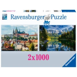 Ravensburger Puzzelset Praag En Eibsee Met Wettersteingebergte - 2 X 1000 Stukjes
